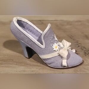 Victorian Style Miniature Purple or Violet Decorative High Heel Shoe Collectible